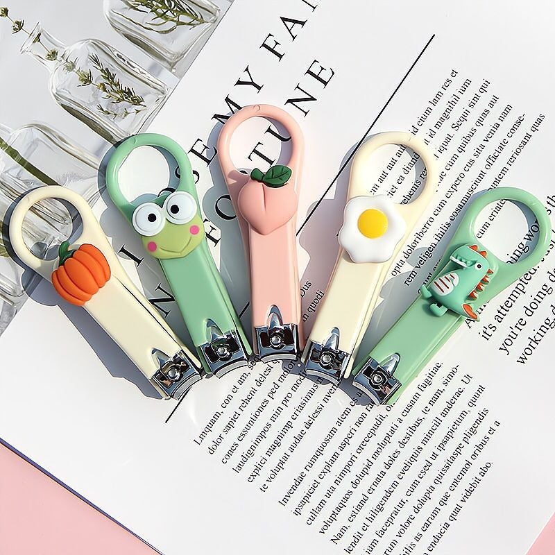 HERCULES BEAR Cartoon Baby Nail Clippers for newborns, infants, and toddlers – safe stainless steel baby nail trimmer